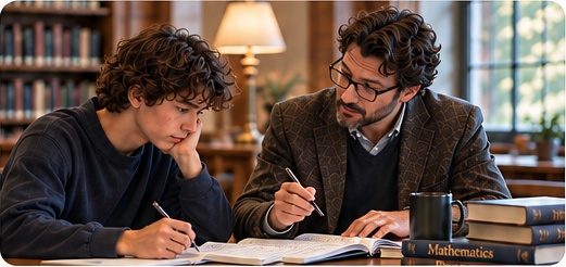 Student receiving focused academic support from an educator
