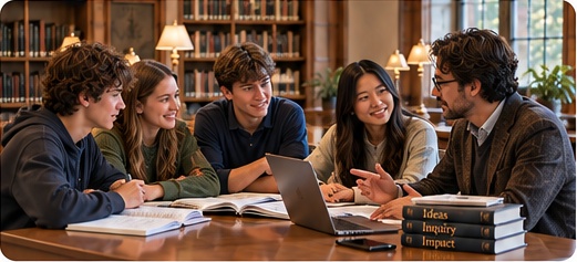 Small private group learning together with an educator
